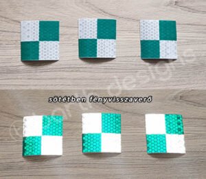 Kockas-zold-feher-fenyvisszavero-matrica-szett