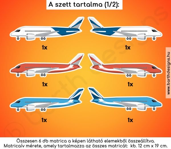 Repülős kerékpár matrica szett névvel 4., gyerek bicikli matrica, futóbicikli matrica 2