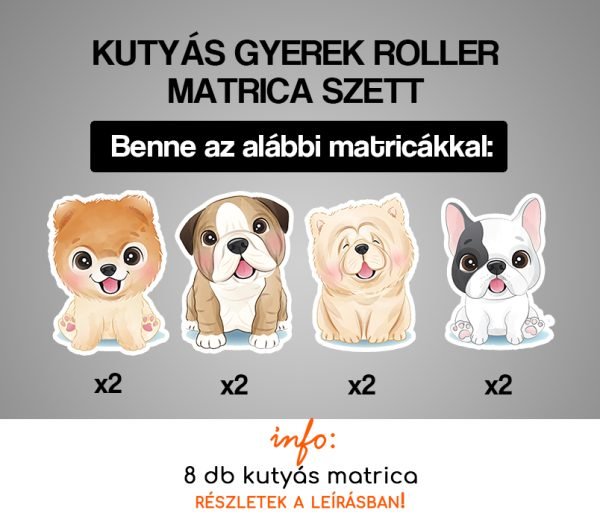 Kutyás gyerek roller matrica szett 1-1