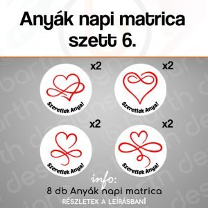 öntapadós Anyák napi matrica szett 6