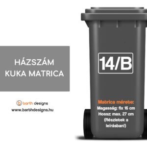 Házszám kuka matrica 2