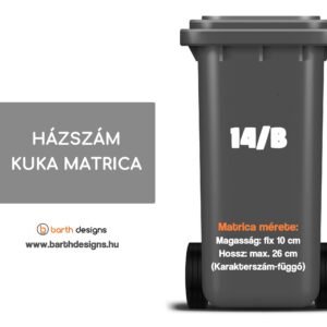 Házszám kuka matrica 4.