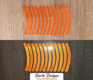 12db-os narancssárga fényvisszaverő kerékpár felni matrica szett, gyerek bicikli matrica