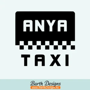 Anya taxi matrica, család matrica autóra, autómatrica 01