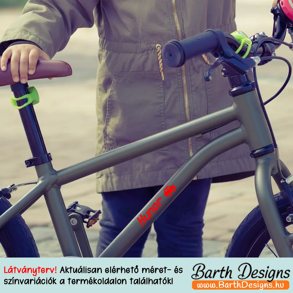 Autós gyerek bicikli matrica, név matrica biciklire 1-2