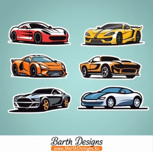 Autós gyerek bicikli matrica szett 2-1