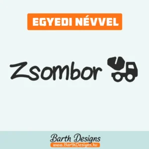 Betonkeverős gyerek bicikli matrica, név matrica biciklire 1-1