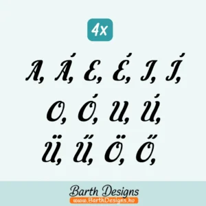 Betű matrica csomag - írott nagybetűk, magánhangzók