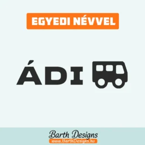 Buszos gyerek bicikli matrica, név matrica biciklire 1-1