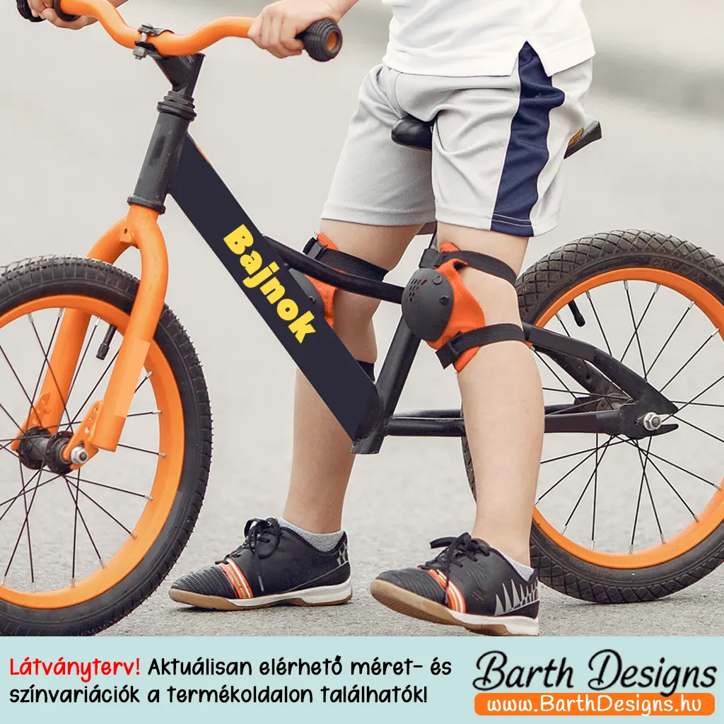 Egyedi felirat gyerek bicikli matrica, név matrica biciklire 1-3