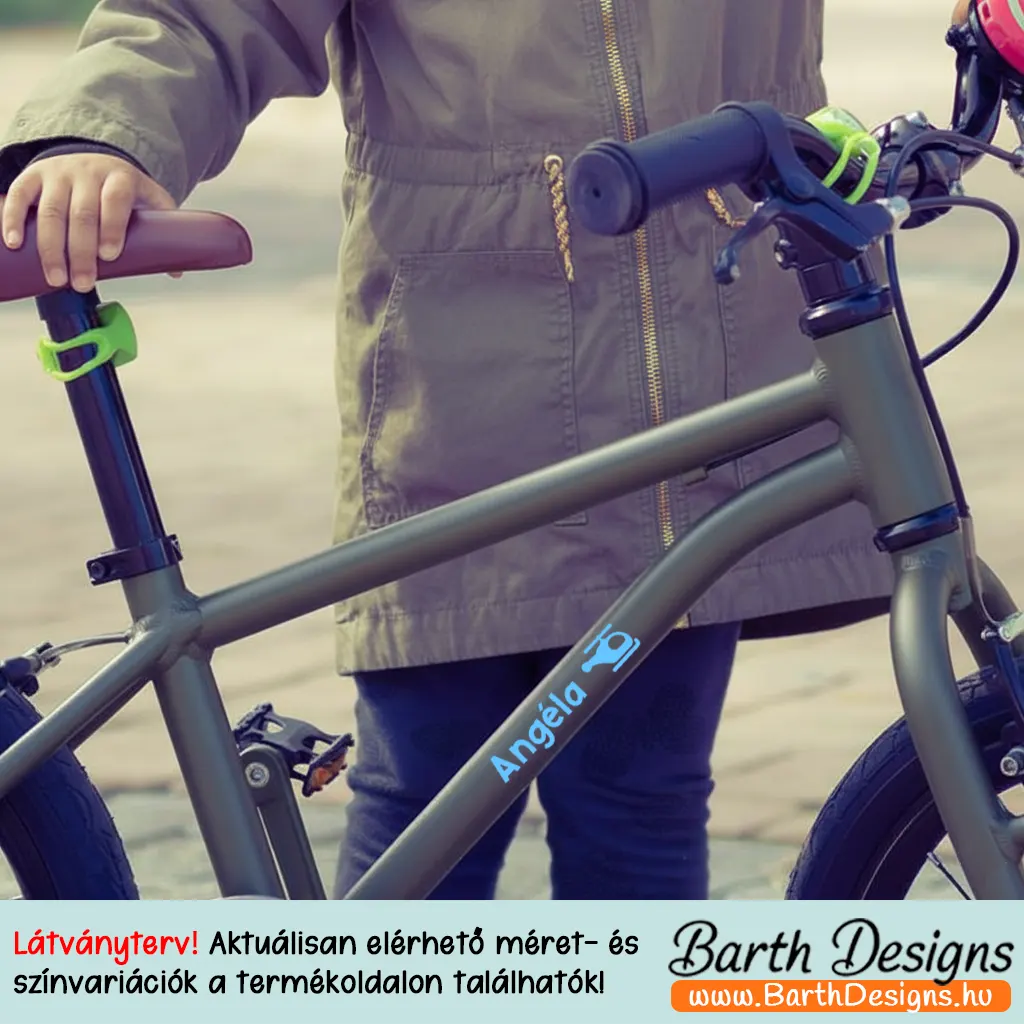 Helikopteres gyerek bicikli matrica, név matrica biciklire 1-2