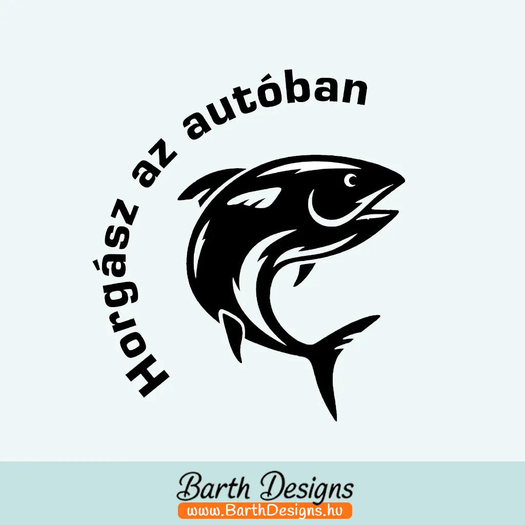 Horgász az autóban matrica 3 horgász matrica 1