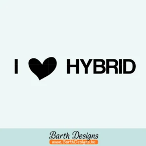 I love hybrid matrica, autó felirat matrica, autómatrica 01