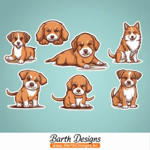 Kutyás gyerek bicikli matrica szett 2-1