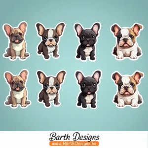 Kutyás gyerek bicikli matrica szett Francia bulldog matrica 4-1