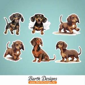 Kutyás gyerek bicikli matrica szett Tacskó matrica 5-1