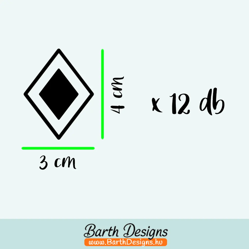 Mozaikolható rombusz bukósisak matrica 1