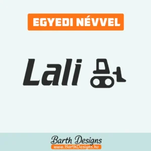 Munkagépes gyerek bicikli matrica, név matrica biciklire 1-1