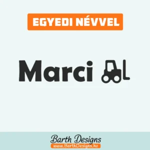 Munkagépes gyerek bicikli matrica, név matrica biciklire 2-1