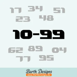 RAJTSZÁM matrica kétjegyű