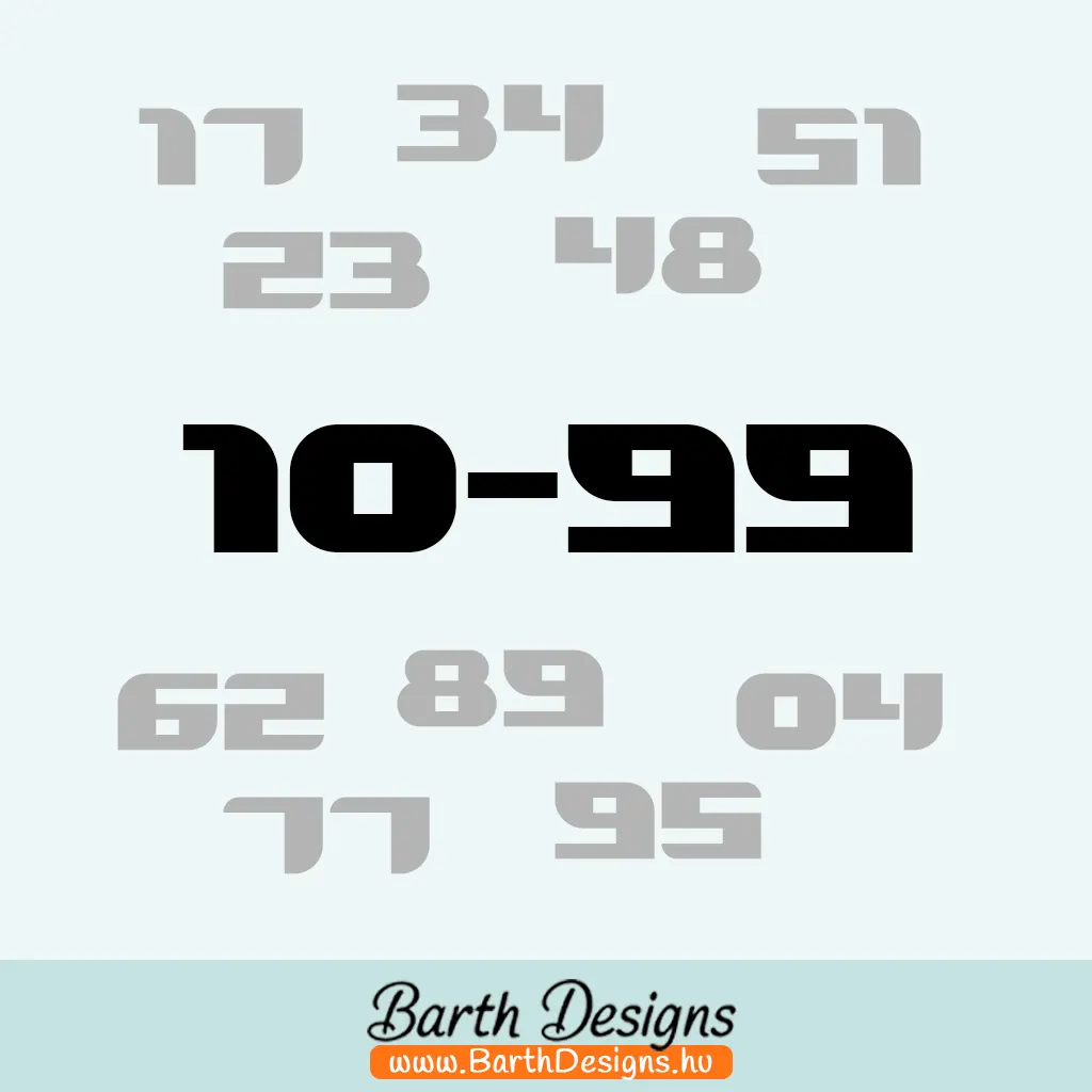 RAJTSZÁM matrica kétjegyű