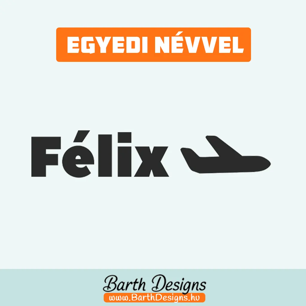 Repülős gyerek bicikli matrica, név matrica biciklire 2-1