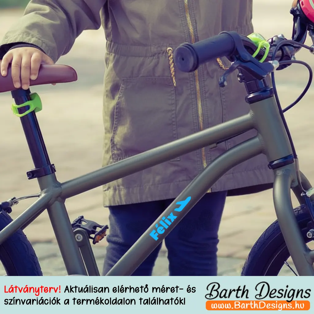 Repülős gyerek bicikli matrica, név matrica biciklire 2-2