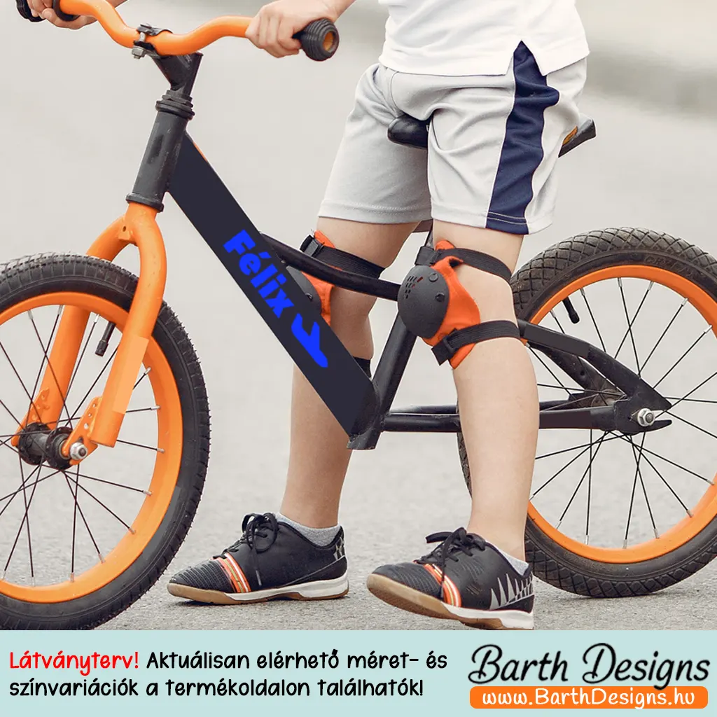 Repülős gyerek bicikli matrica, név matrica biciklire 2-3