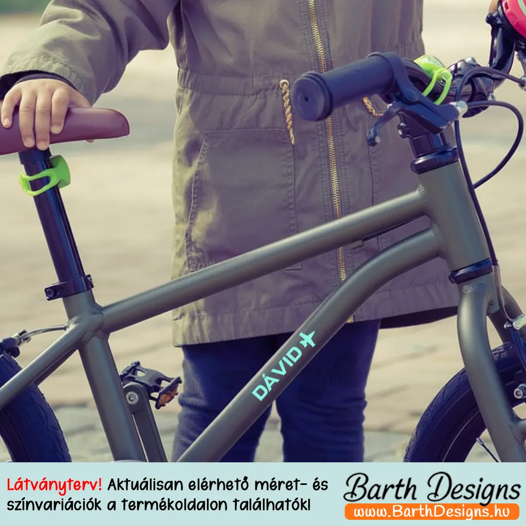 Repülős gyerek bicikli matrica, név matrica biciklire 3-2