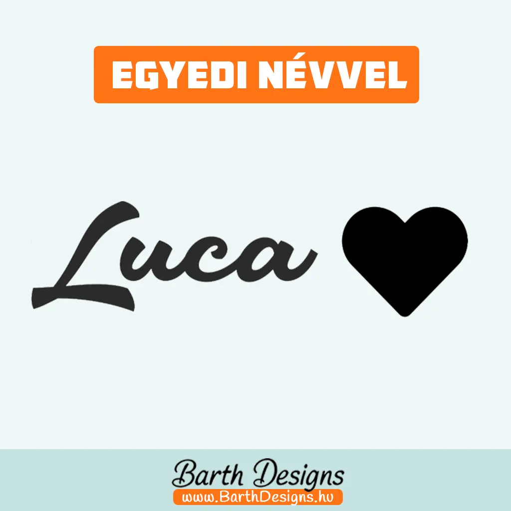 Szív gyerek bicikli matrica, név matrica biciklire 1-1