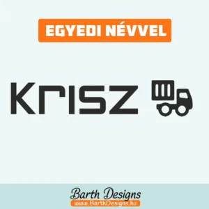 Teherautós gyerek bicikli matrica, név matrica biciklire 1-1