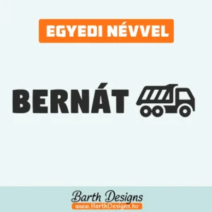 Teherautós gyerek bicikli matrica, név matrica biciklire 2-1