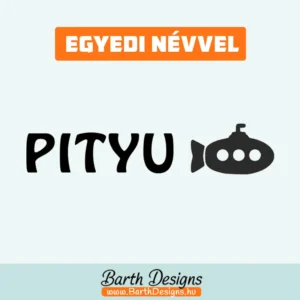 Tengeralattjárós gyerek bicikli matrica, név matrica biciklire 1-1