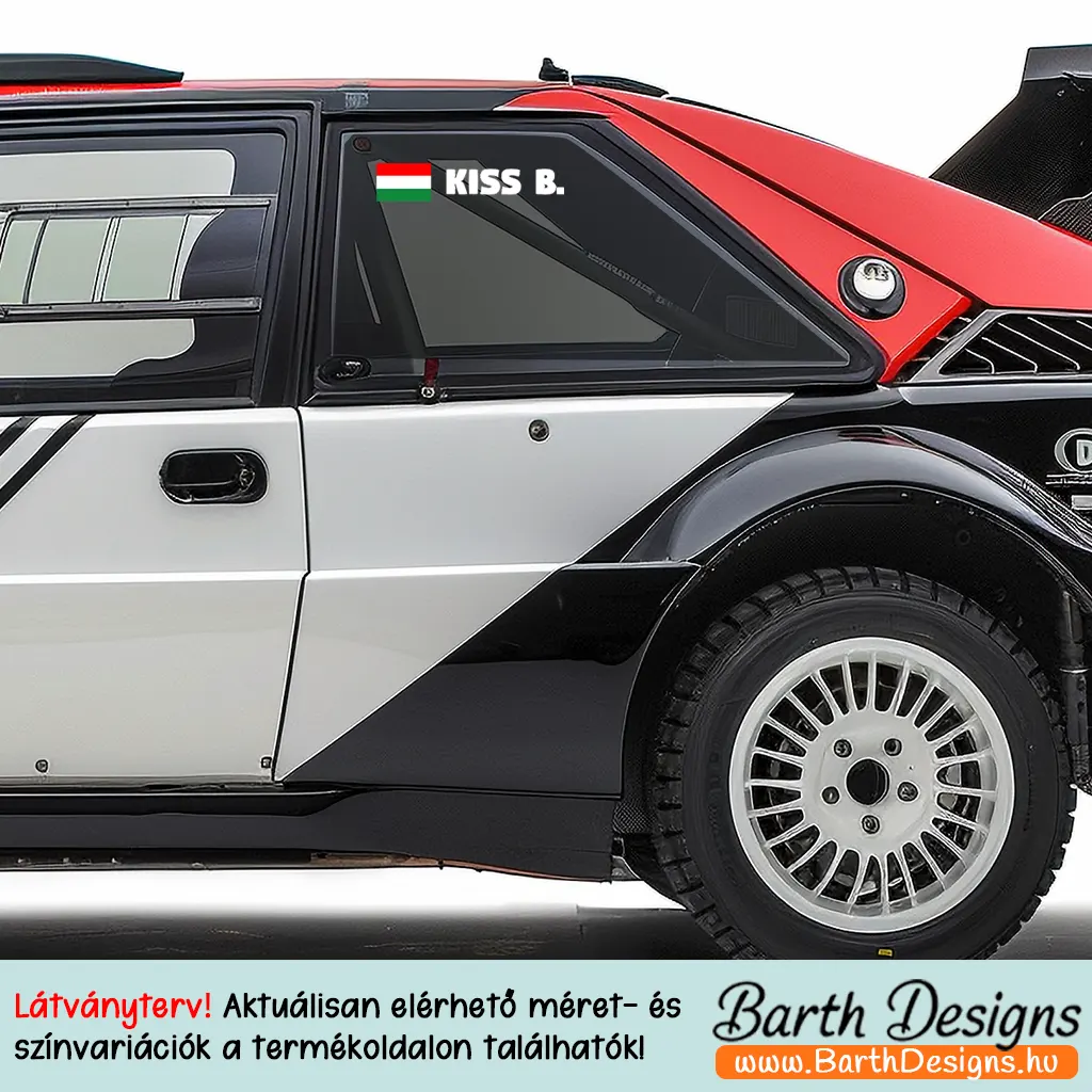 Több színben és méretben rally név matrica 1-2