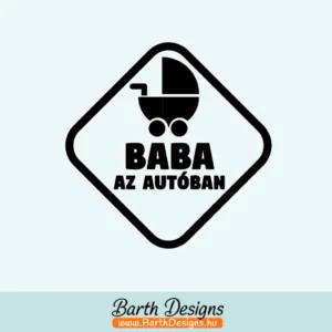 Több variációban baba az autóban matrica v1-1