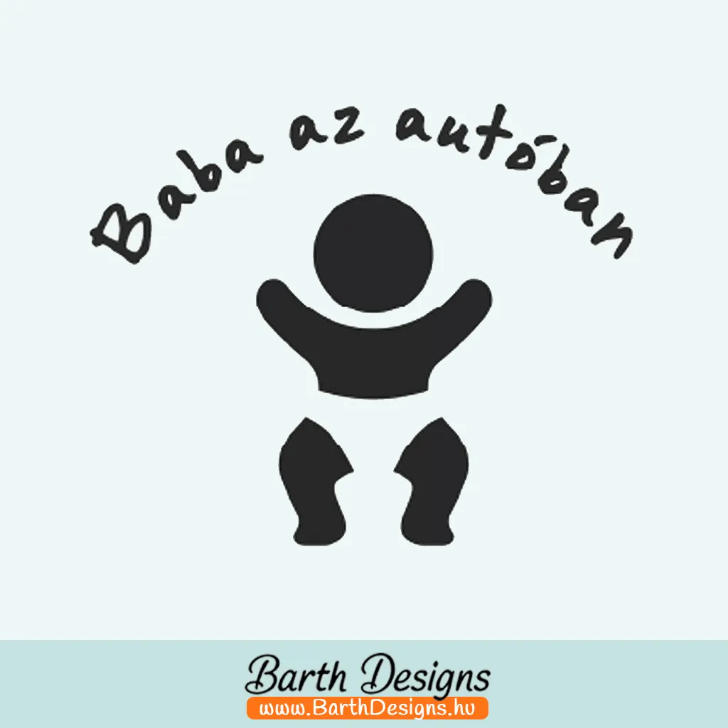 Több variációban baba az autóban matrica v12-1