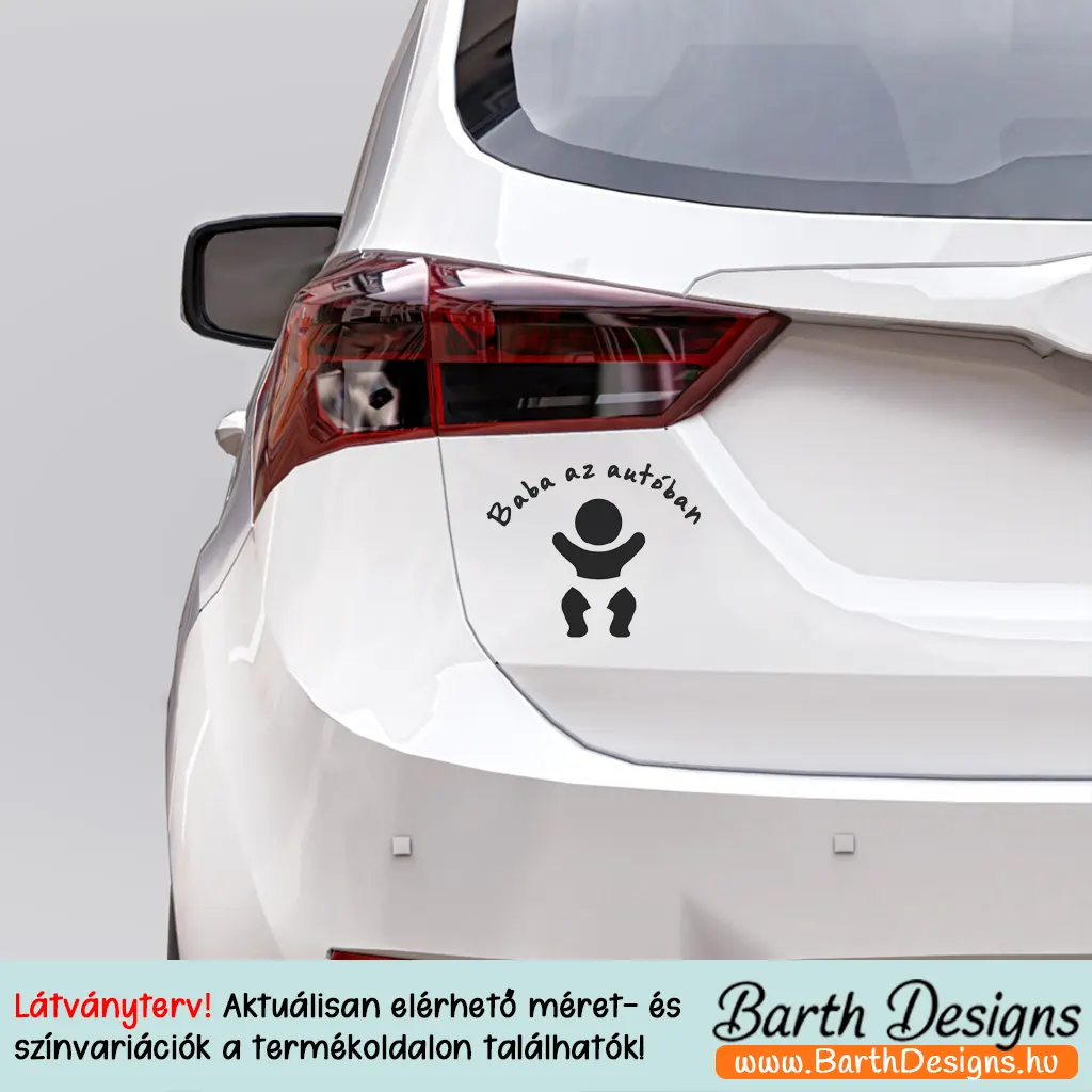 Több variációban baba az autóban matrica v12-2