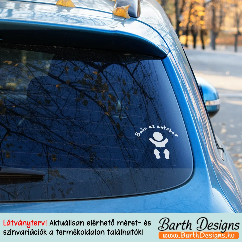 Több variációban baba az autóban matrica v12-3