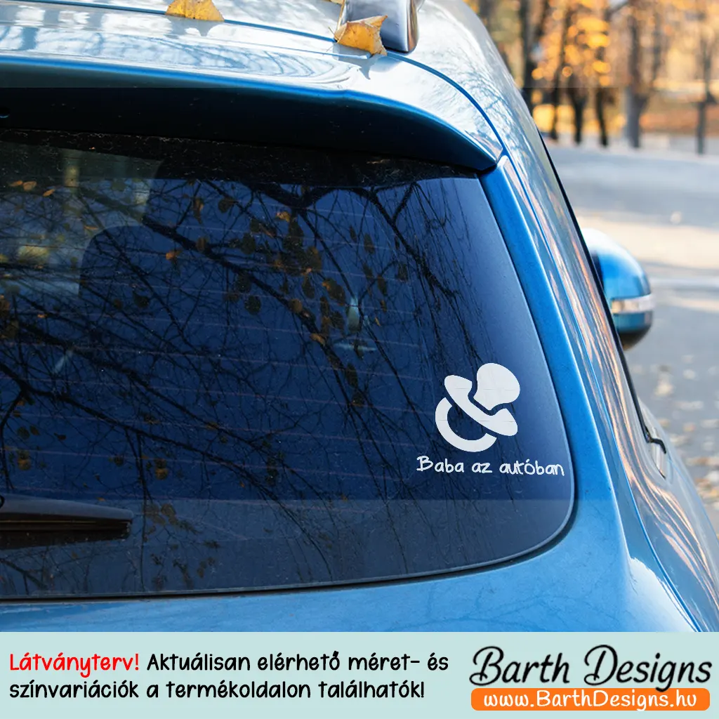 Több variációban baba az autóban matrica v3-3