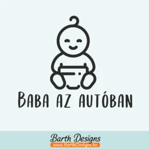 Több variációban baba az autóban matrica v5-1