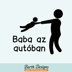 Több variációban baba az autóban matrica v8-1
