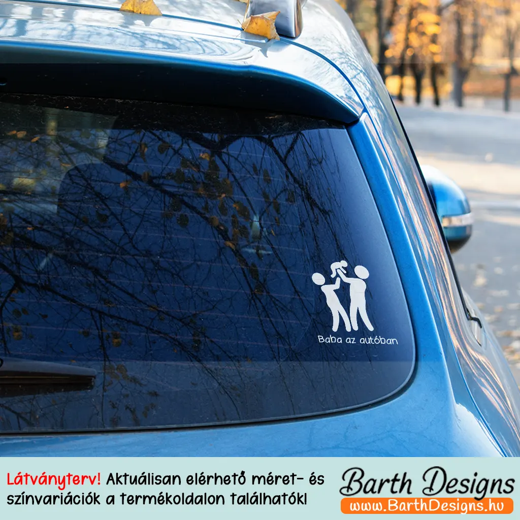 Több variációban baba az autóban matrica v9-3
