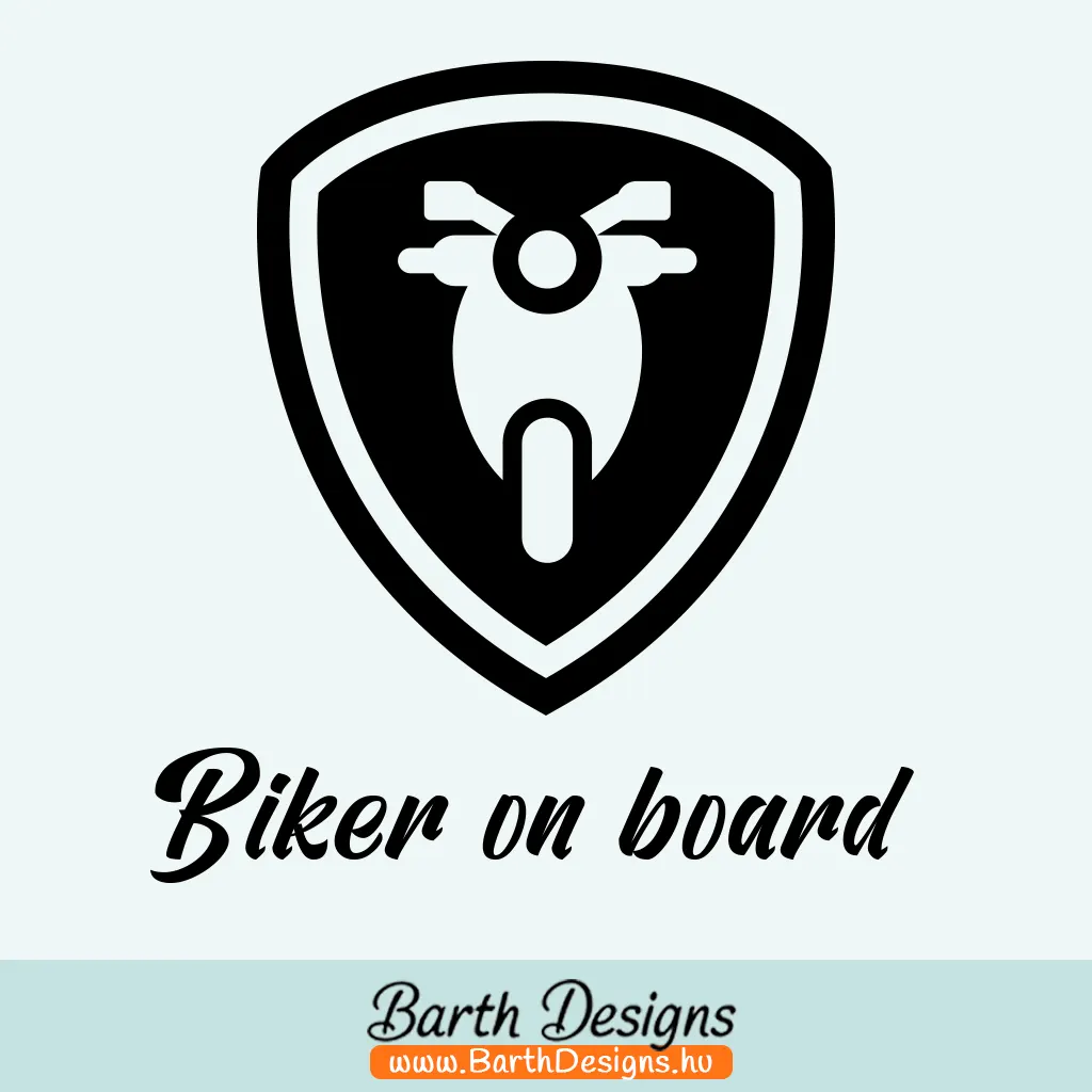 Több variációban biker on board, motoros az autóban matrica v1-1