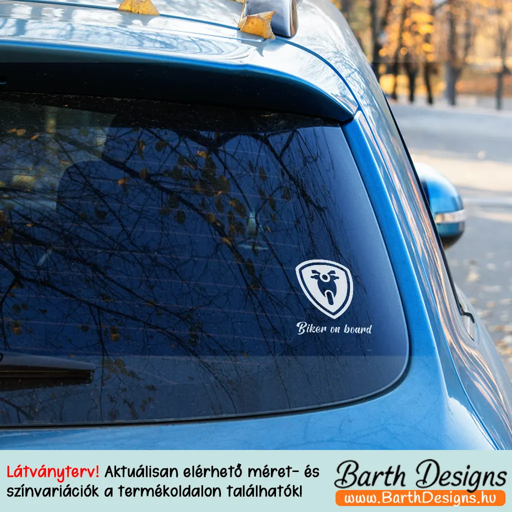 Több variációban biker on board, motoros az autóban matrica v1-3