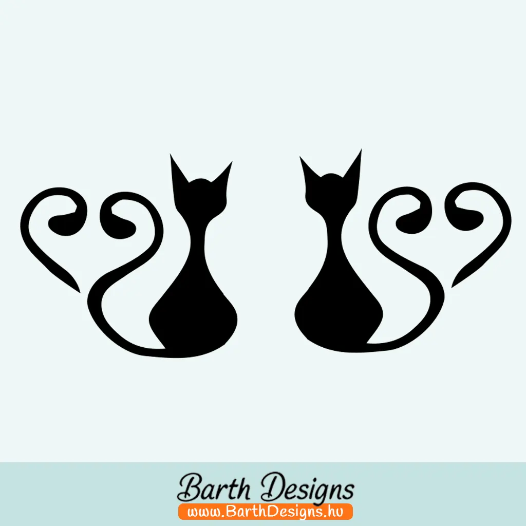 Több variációban cicás autó matrica szett v1-01