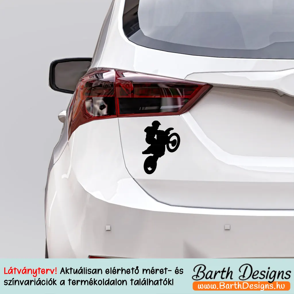 Több variációban cross motoros autó matrica v2-2