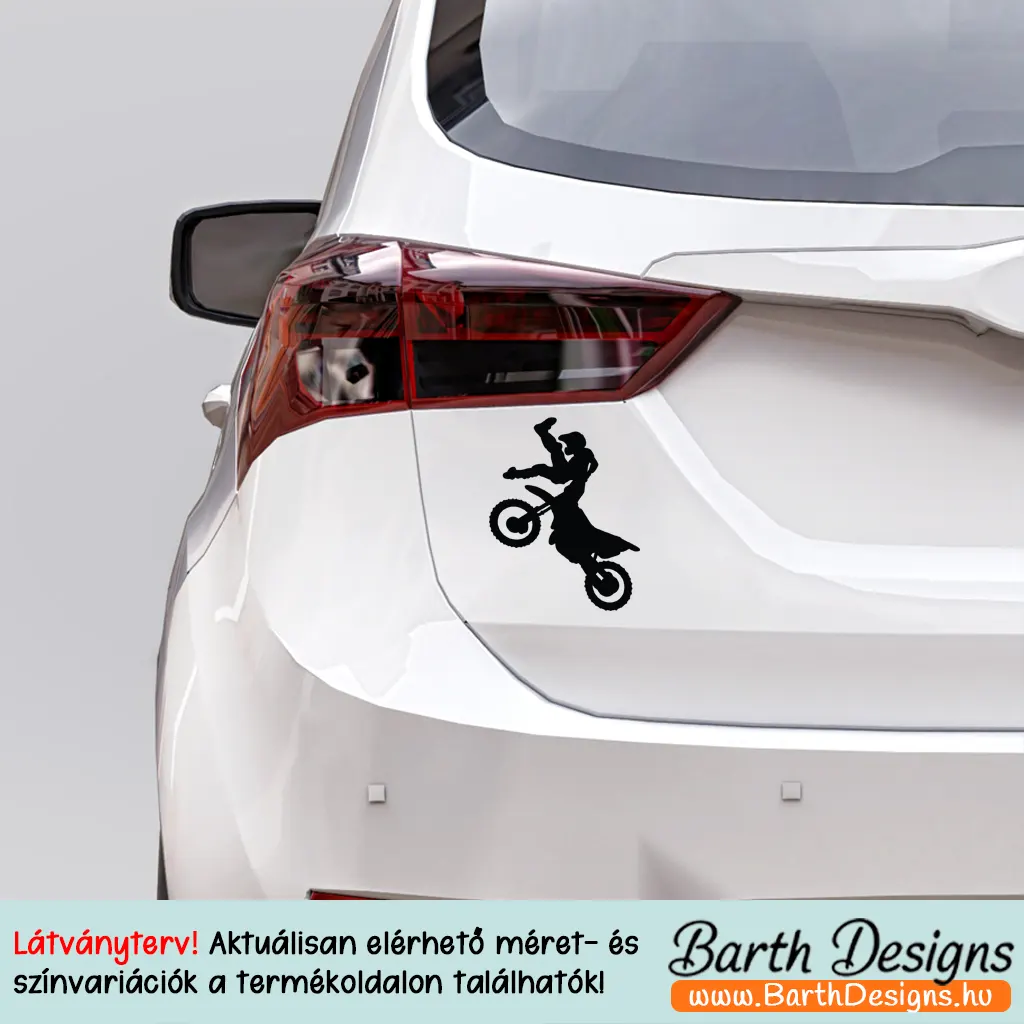 Több variációban cross motoros autó matrica v4-2