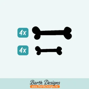 Több variációban csontok matrica szett, kutyás autó matrica v1-01