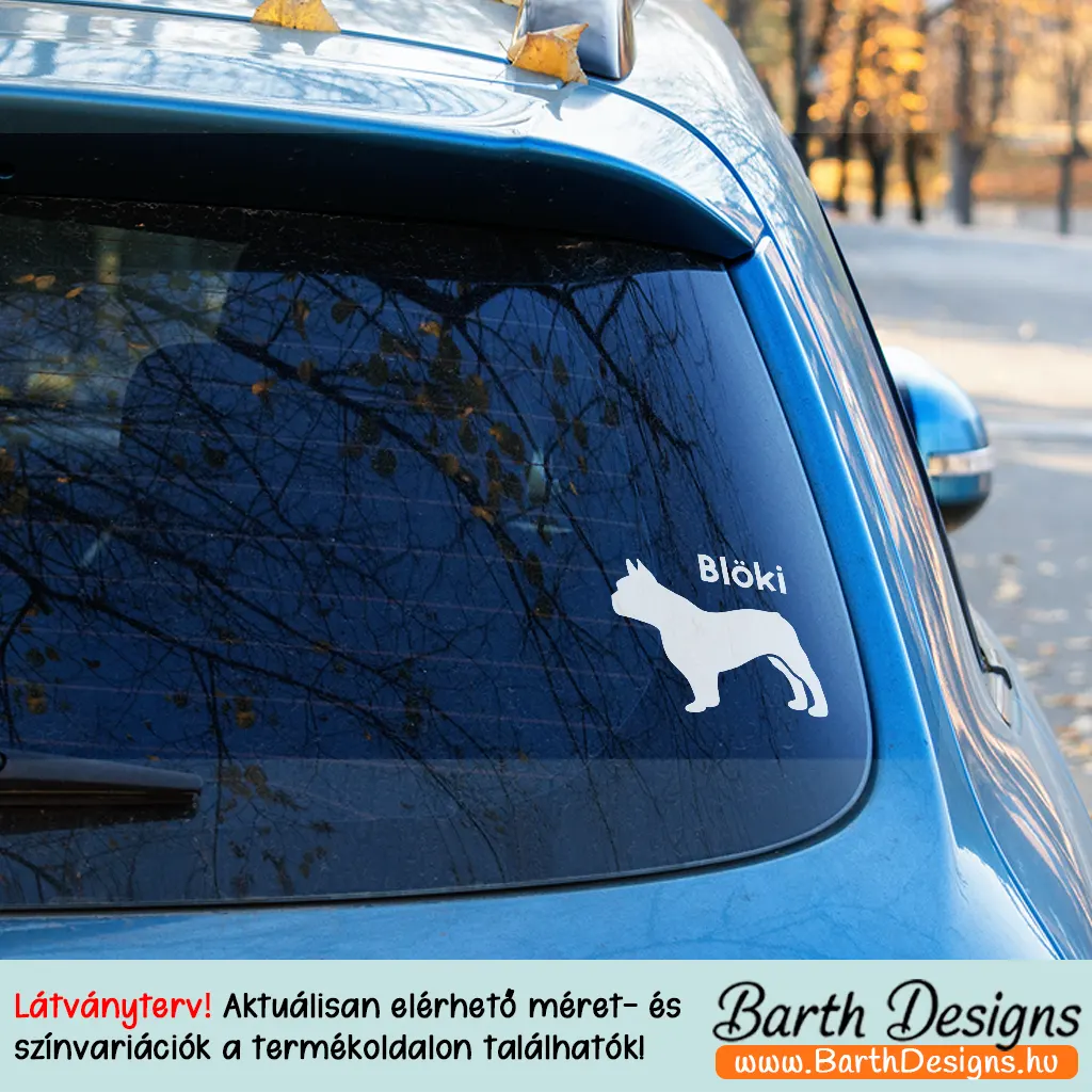 Több variációban francia bulldog matrica, kutyás autó matrica v1-3