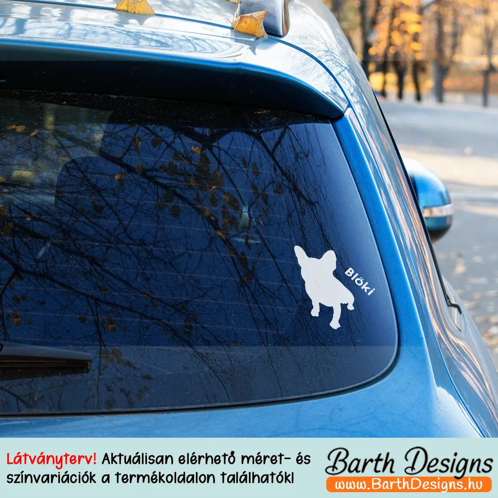 Több variációban francia bulldog matrica, kutyás autó matrica v5-3